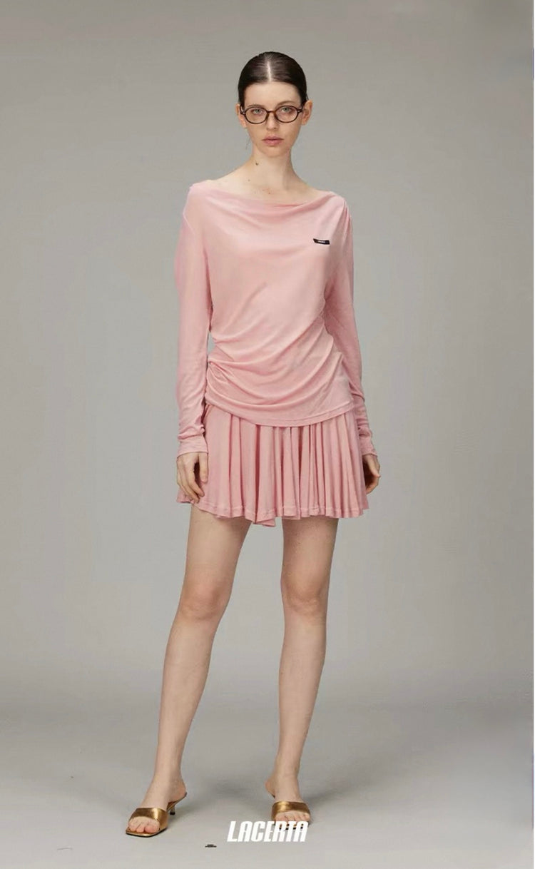 Cowl Neck Long Sleeve Knit Top
