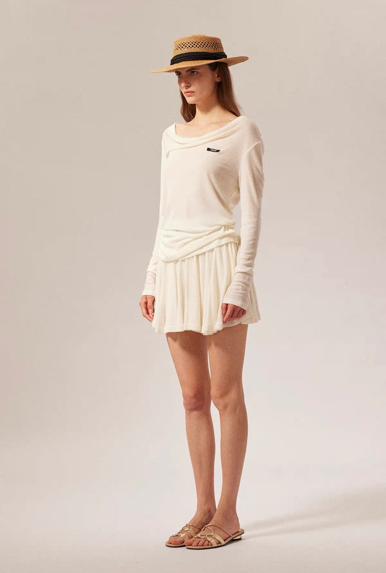 Cowl Neck Long Sleeve Knit Top