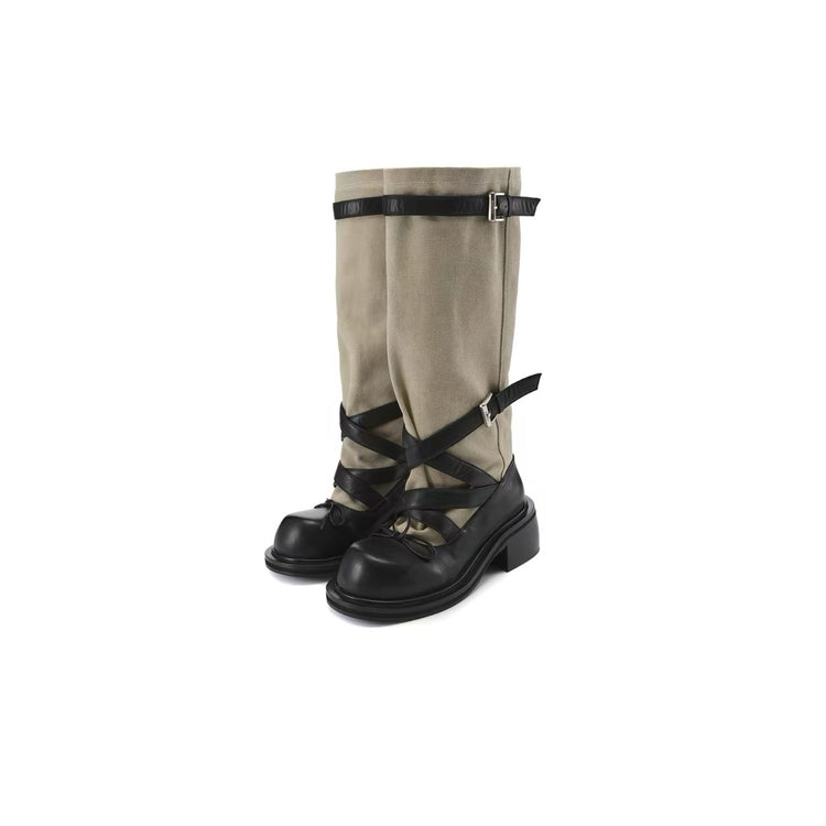 Round-Toe Knee-High Ballet Boots