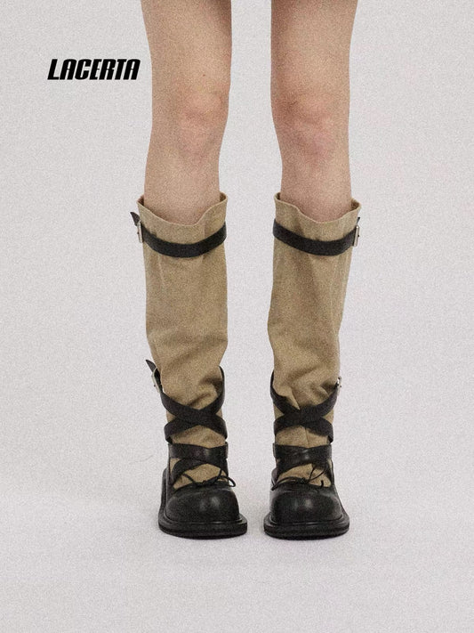 Round-Toe Knee-High Ballet Boots