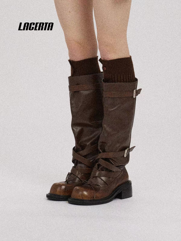 Round-Toe Knee-High Ballet Boots