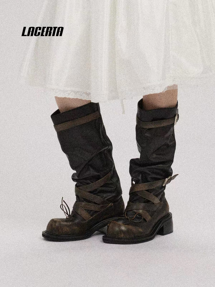Round-Toe Knee-High Ballet Boots