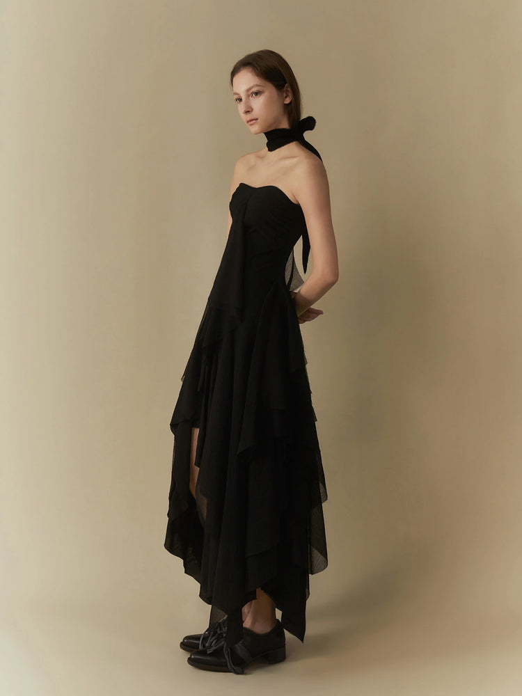 Black Layering Bandeau Dress