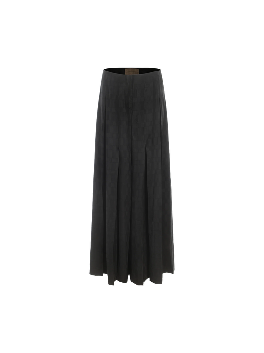 Black Wide-leg Cupro Trousers