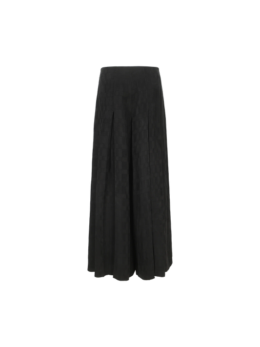 Black Wide-leg Cupro Trousers