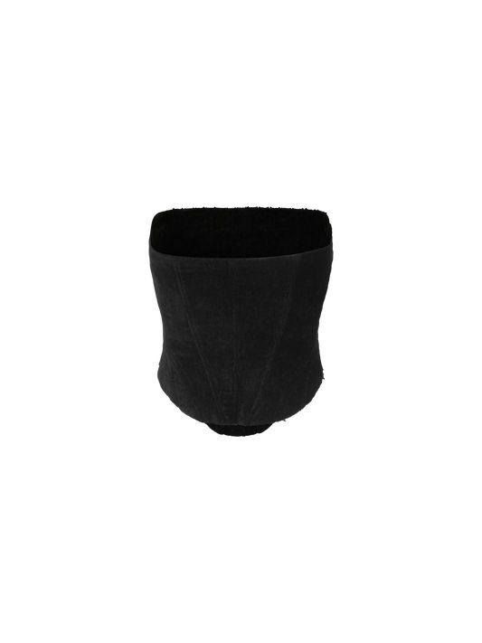 Black Velvet Patchwork Tube Top