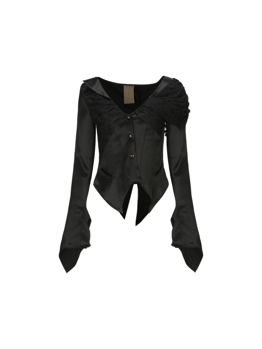 Black Lace Split Suit