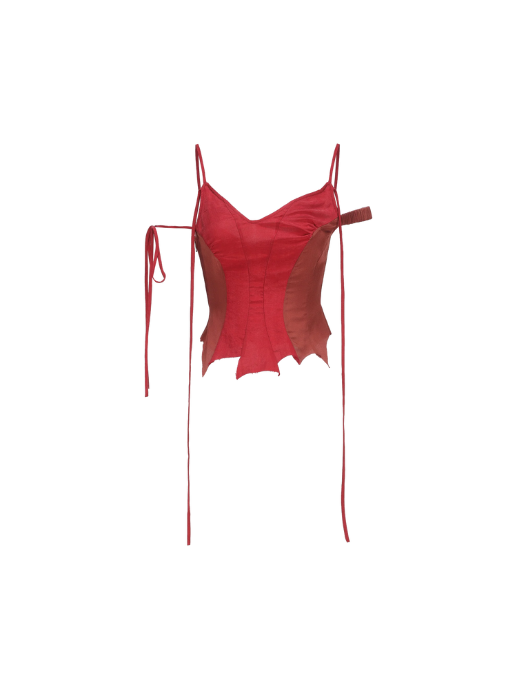 Red Strappy Patchwork Camisole