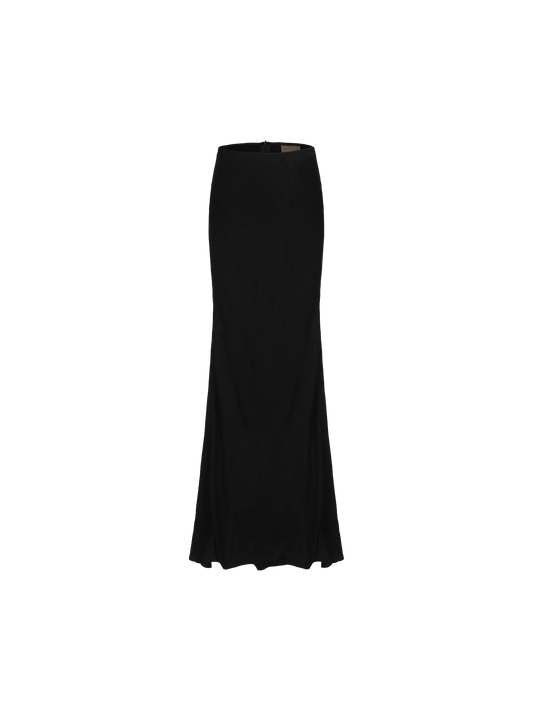 Black Dark Pattern Mid-Length Skirt