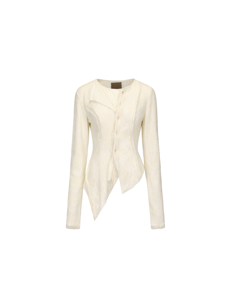 Off-white Panelled Fake Two-piece Top