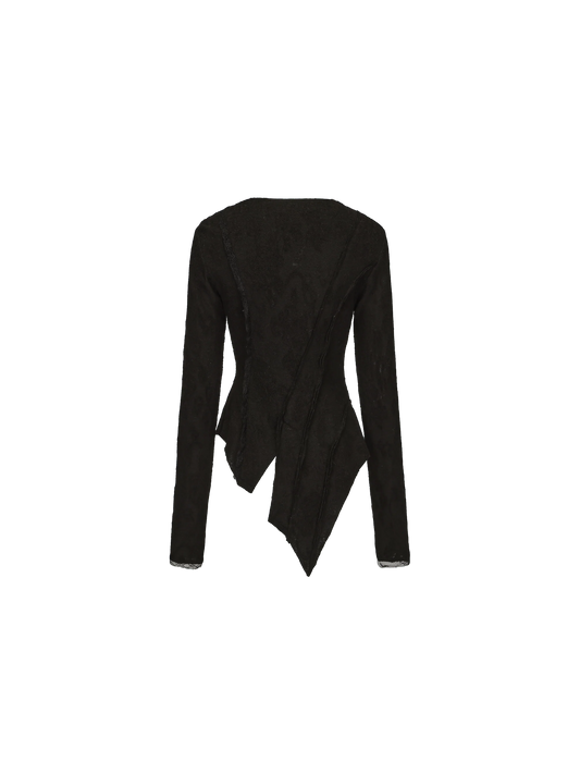 Black Panelled Fake Two-piece Top