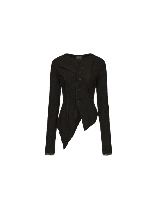 Black Panelled Fake Two-piece Top