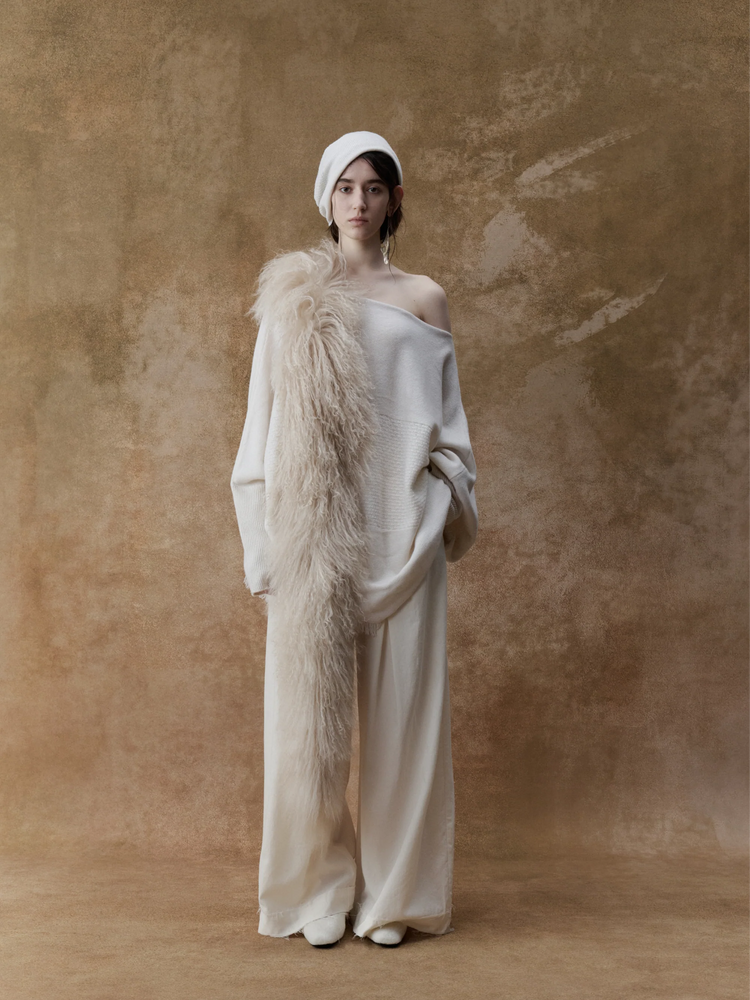 Off-white Textured Panelled Sweater
