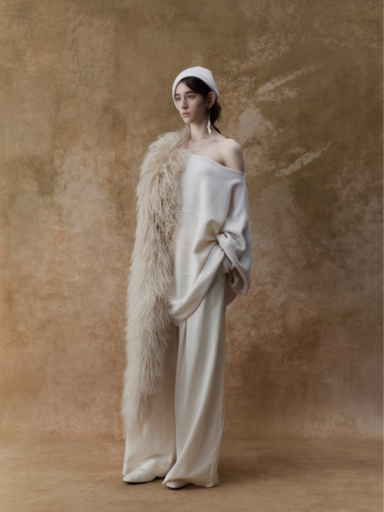 Off-white Textured Panelled Sweater
