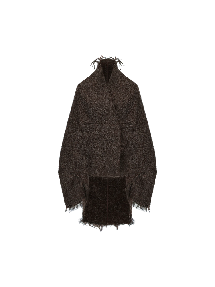 Alpaca Wool Two-way Structured Cardigan