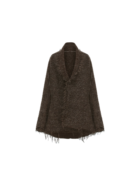 Alpaca Wool Two-way Structured Cardigan