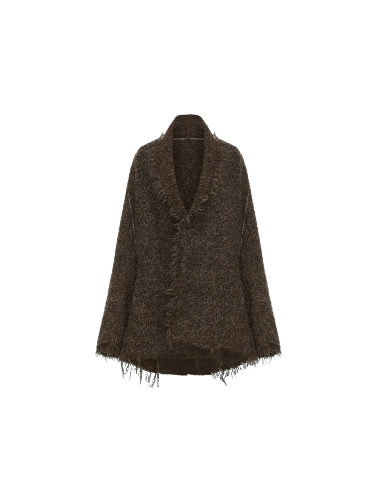 Alpaca Wool Two-way Structured Cardigan