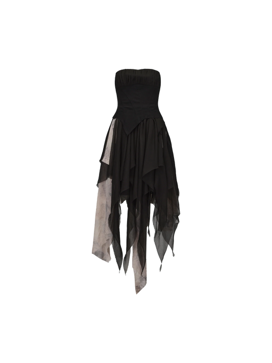 Black and White Contrasting Tube Dress