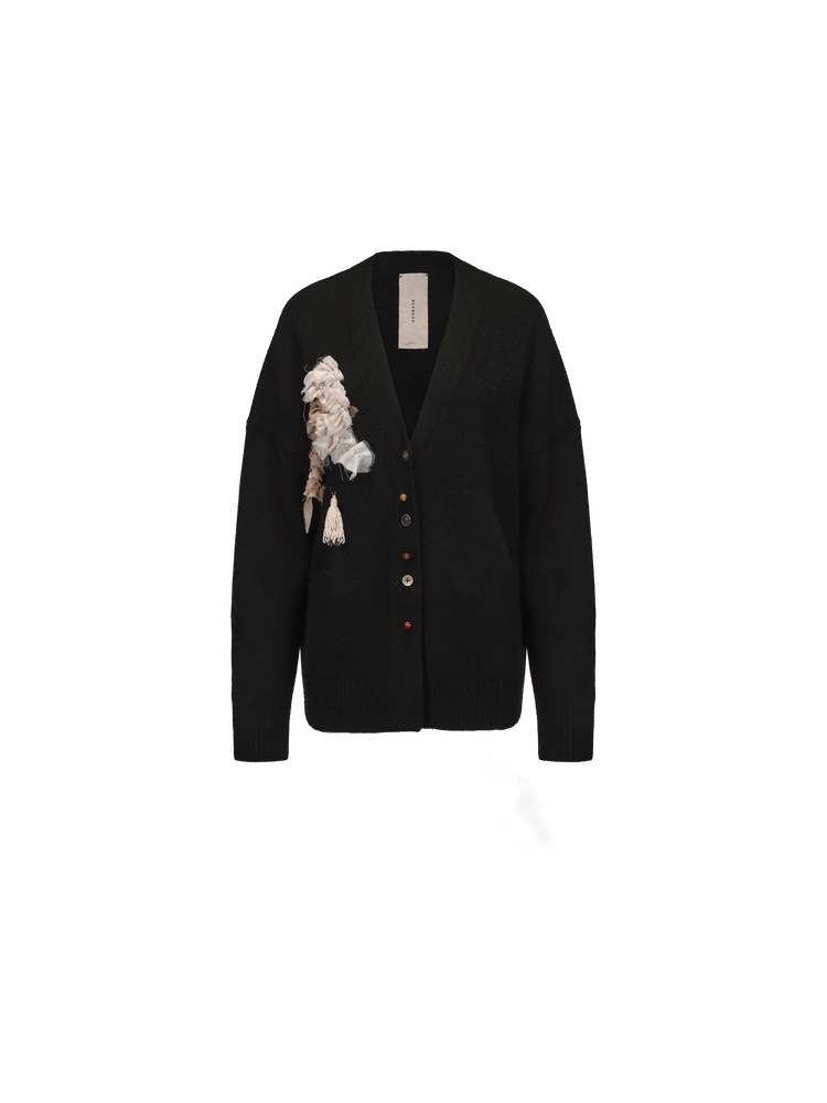 Black Beaded Sweater Cardigan