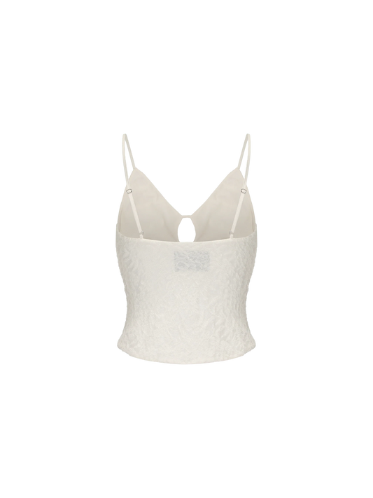 Off-white Lace Pleated Camisole