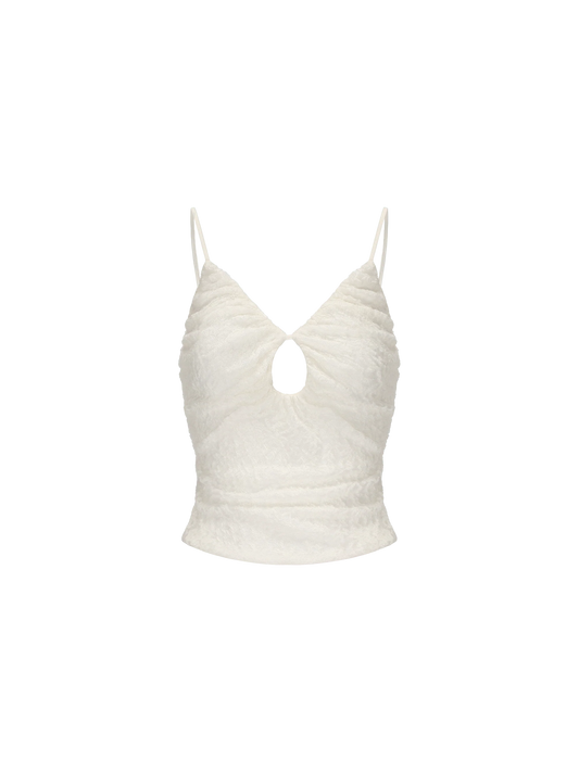 Off-white Lace Pleated Camisole