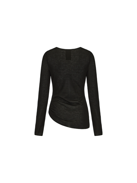 Black Knitted Low-cut top