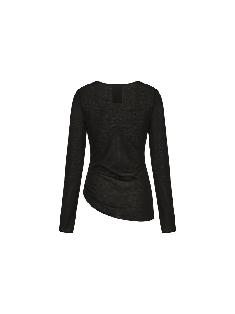 Black Knitted Low-cut top