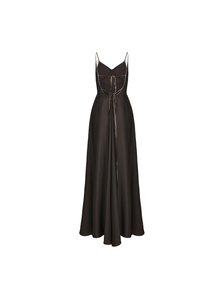 Grey Draped Ruched Dress