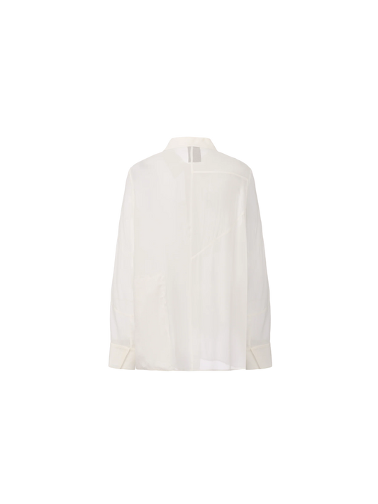 Slightly Sheer Asymmetrical Panel Shirt