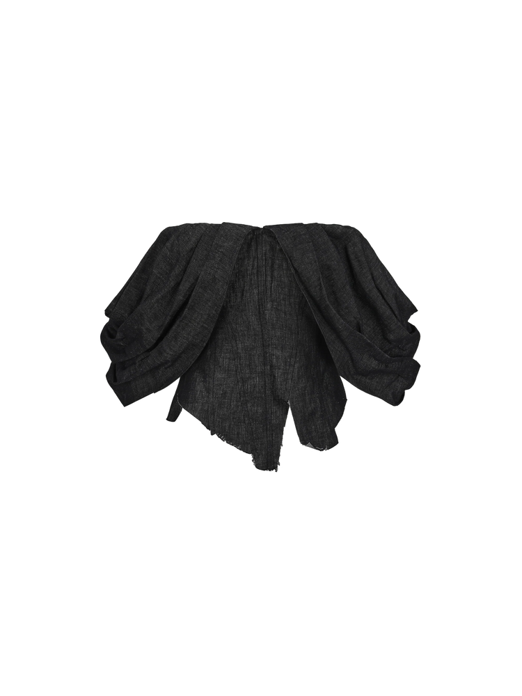 Pleated Split Linen Top