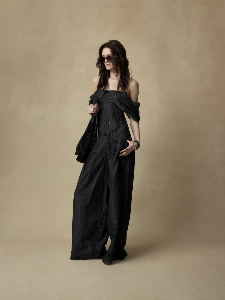 Pleated Split Linen Top