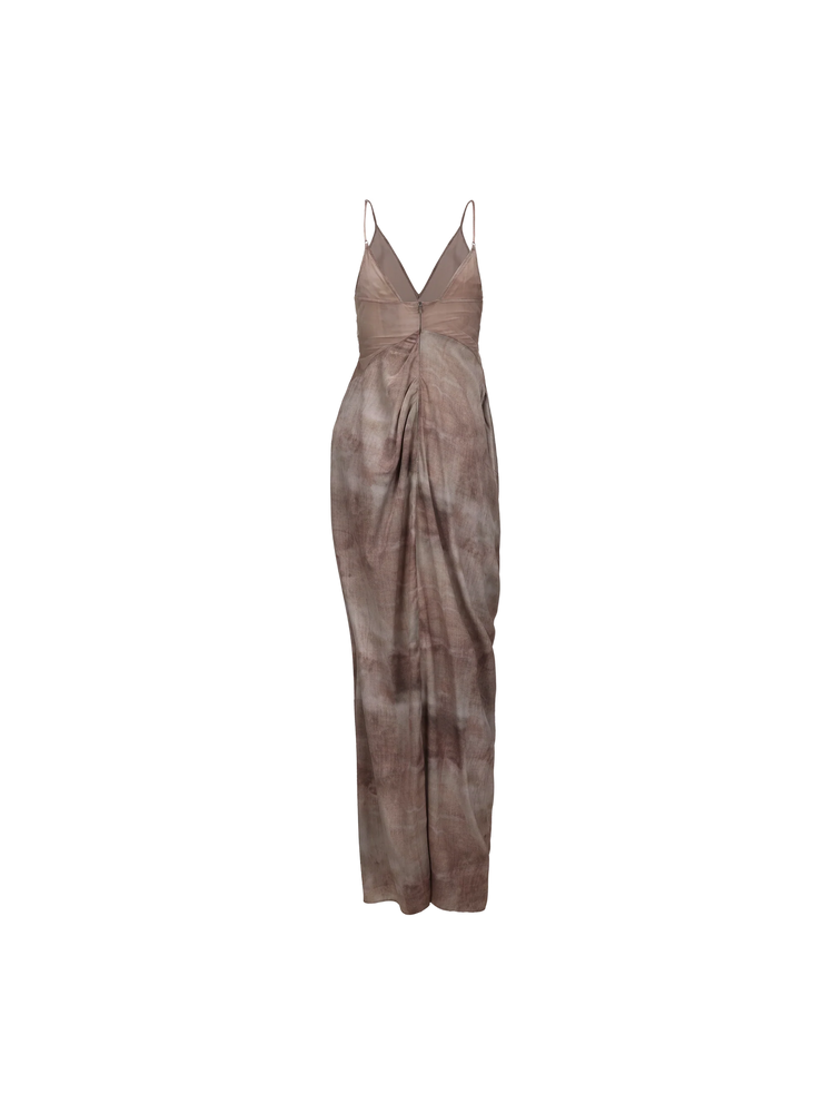 Pink Ombre Drape Asymmetrical Dress