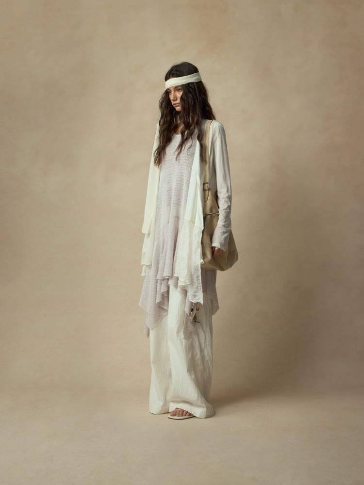 White Asymmetrical Panel Cardigan