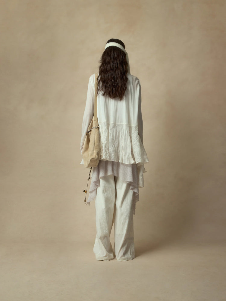 White Asymmetrical Panel Cardigan