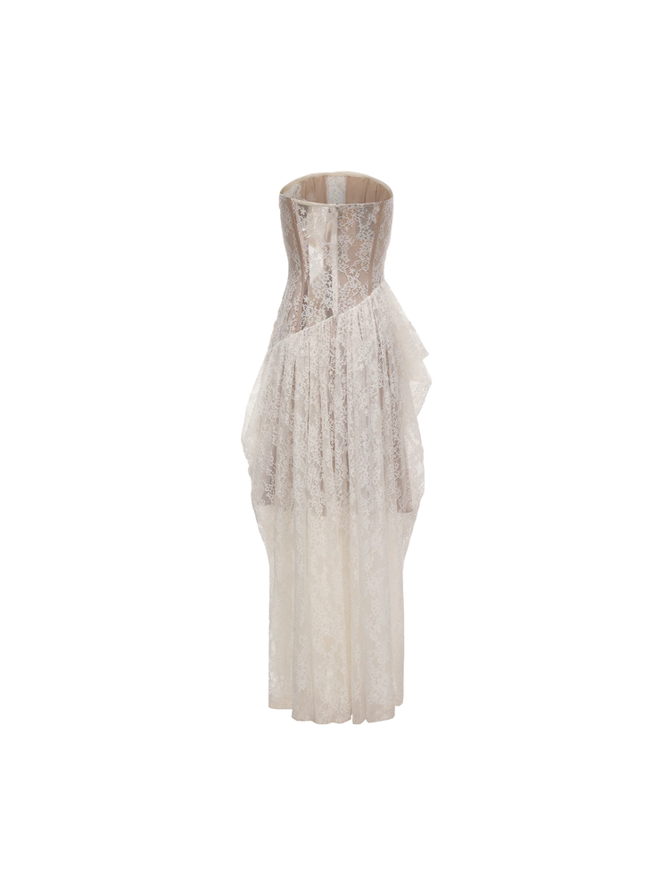 Wrap Boned Lace Bustier Dress