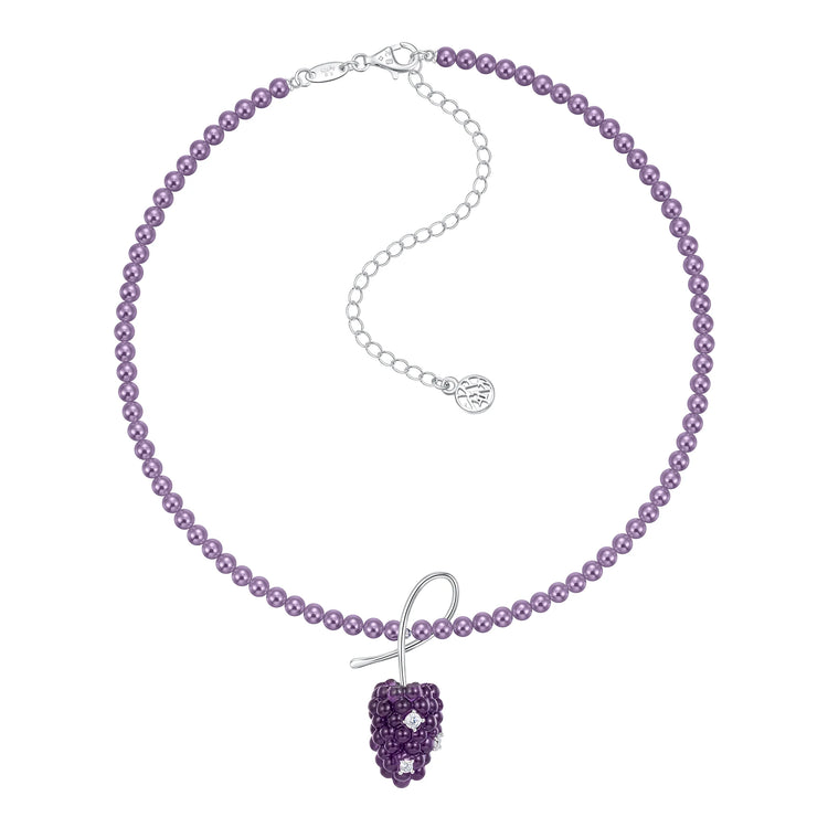 Paradise / Berry Pearl Necklace