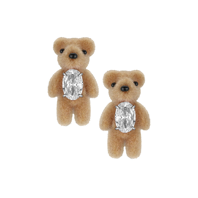 Paradise / Flocked Mini Bear Earring