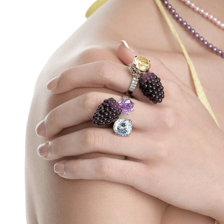 Paradise / Mulberry Gemstone Open Ring