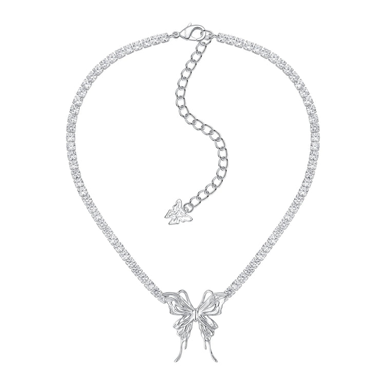 Liquid Butterfly Gemstone Chain Necklace