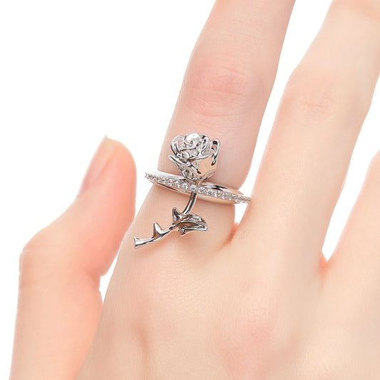 YVMIN X SHUSHUTONG / Floral Single Row Gemstone Rose Ring