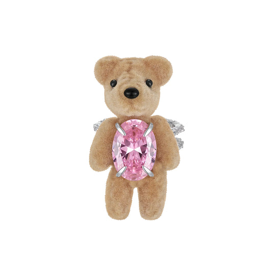 Paradise / Flocked Bear Open Ring