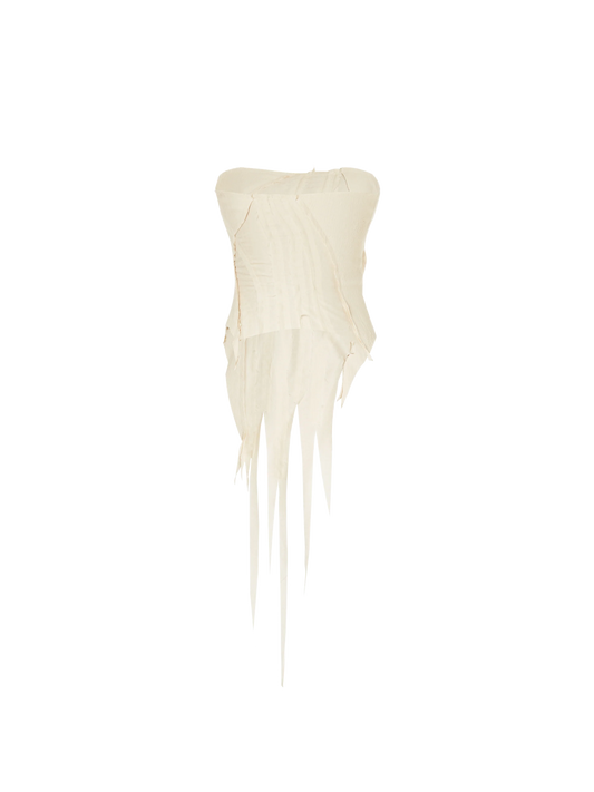 White Texture Tube Top