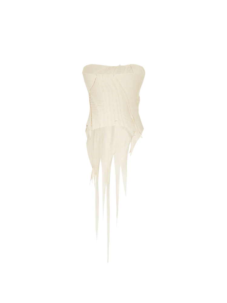 White Texture Tube Top