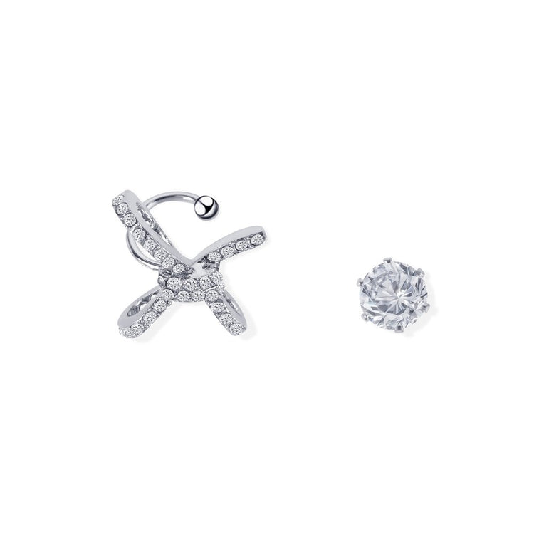 Remedy Two-Piece Ear Clip and Ear Cuff Set with Rhinestones