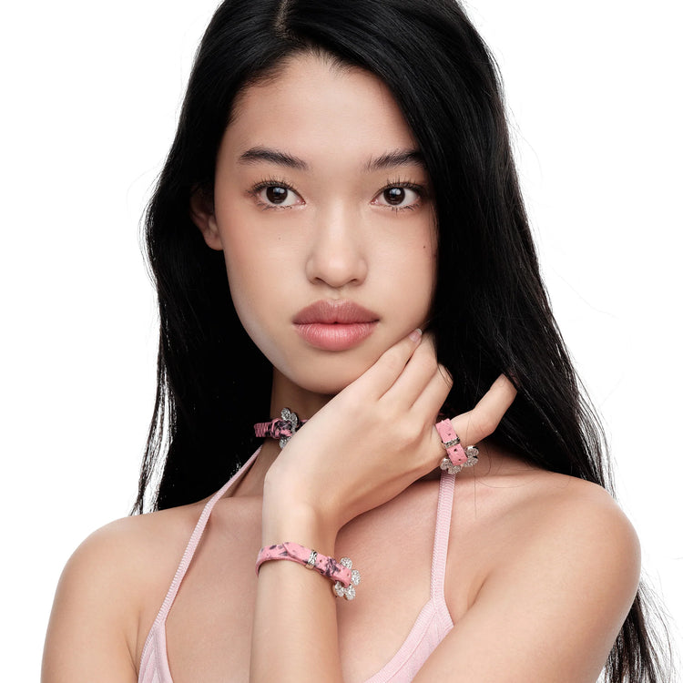 Paradise / Pave Flower Buckle Belt Ring
