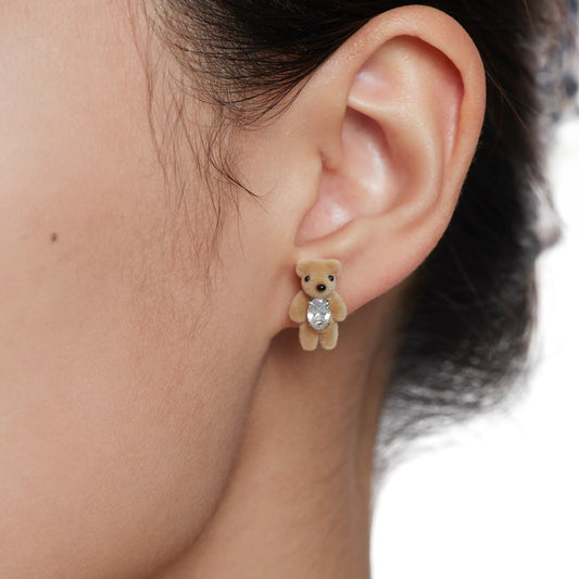 Paradise / Flocked Mini Bear Earring