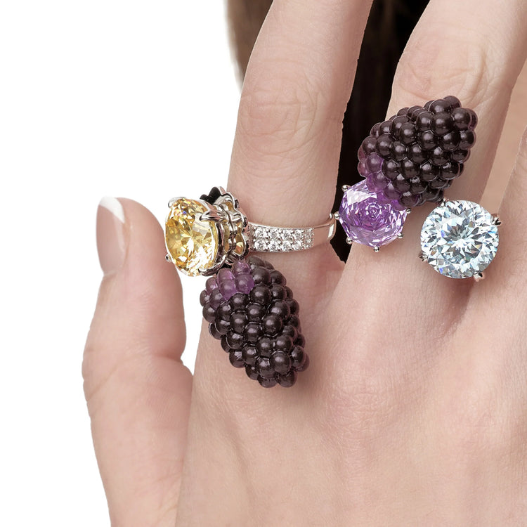 Paradise / Mulberry Gemstone Open Ring