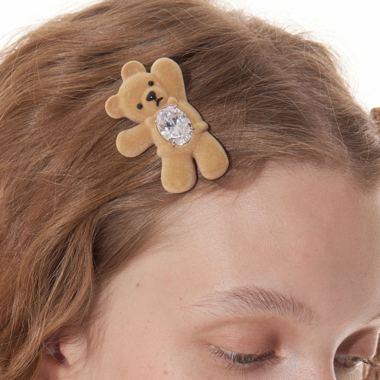 Paradise / Greeting Bear Gemstone Hair Clip