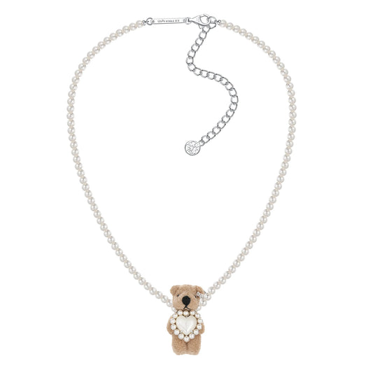 Paradise / Heart Shell Pearl Tassel Bear Necklace