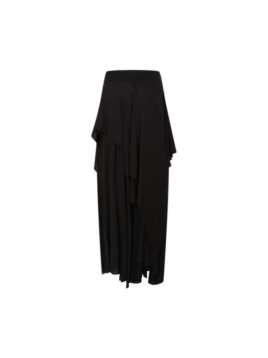 Black Drape Mid-length Montage Skirt